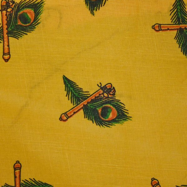 Royal Peacock Feather Yellow Fabric